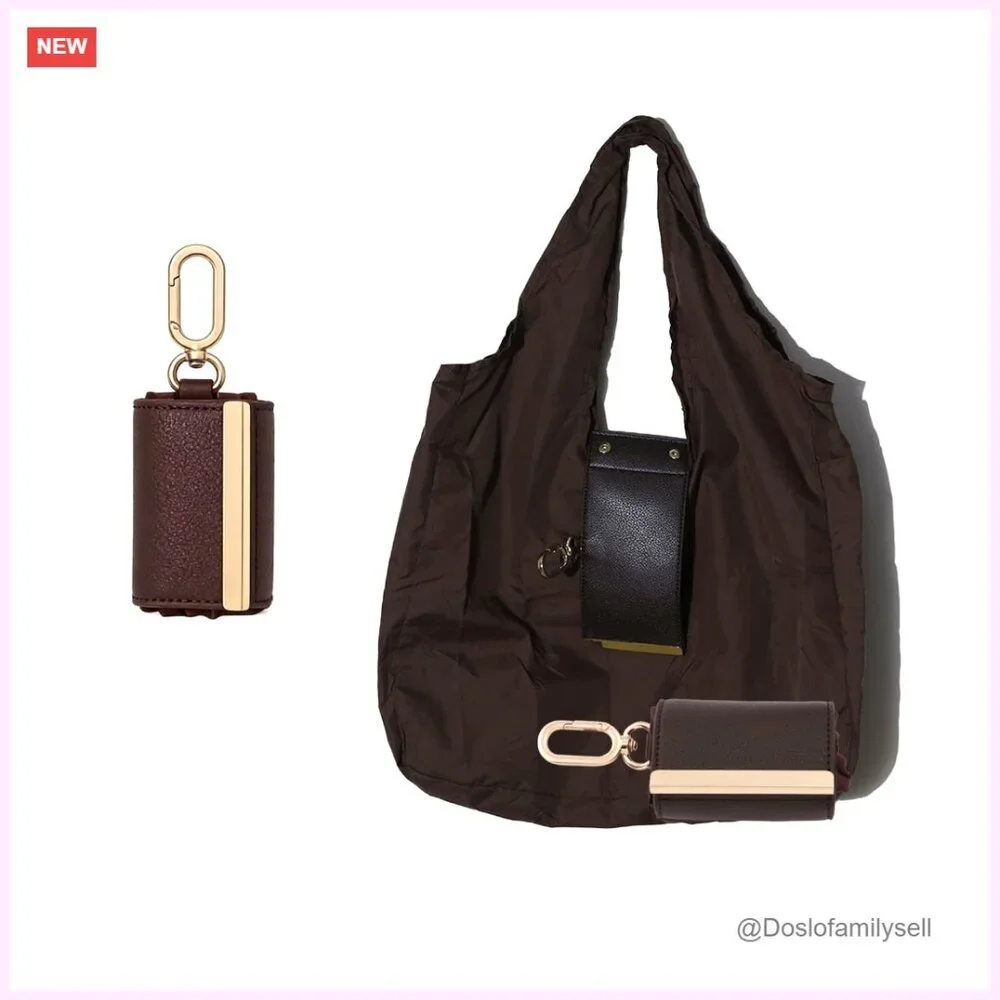 Foldable Tote Bag Keychain - Large Capacity Portable Shopping Bag Keyring